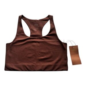 Girlfriend Collective Racerback Sports Bra Earth Brown L